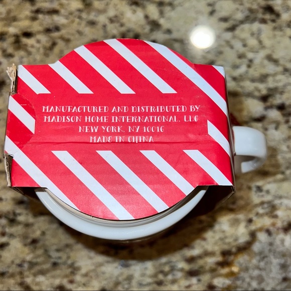 Peppermint & Pine • Naughty Nice Stackable Stonewear Mug Set • Red White • 18oz - Picture 6 of 9